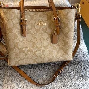 Coach Beige/Tan Signature Canvas Shoulder Tote